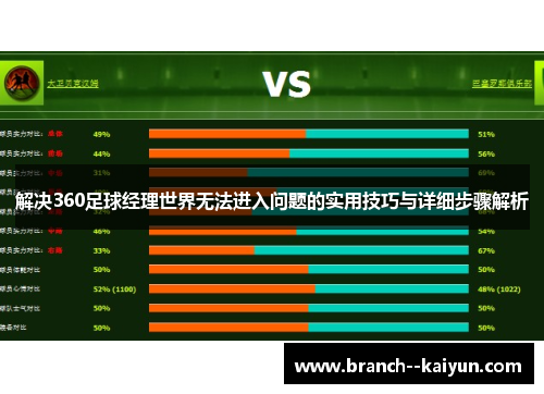 解决360足球经理世界无法进入问题的实用技巧与详细步骤解析 解决360足球经理世界无法进入问题的实用技巧与详细步骤解析